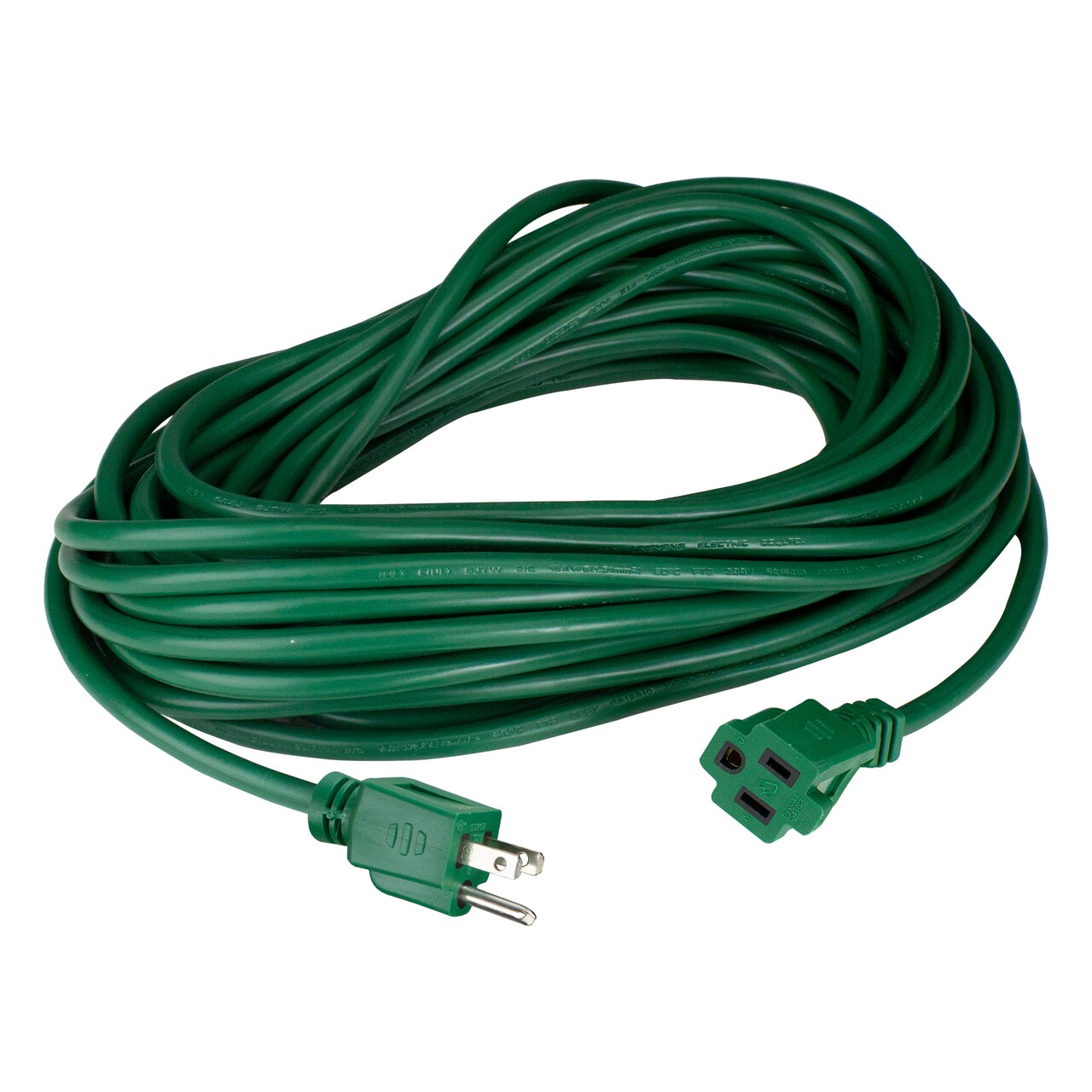 Northlight Three-Prong Outdoor Extension Power Cord with End Connector -100' - Green